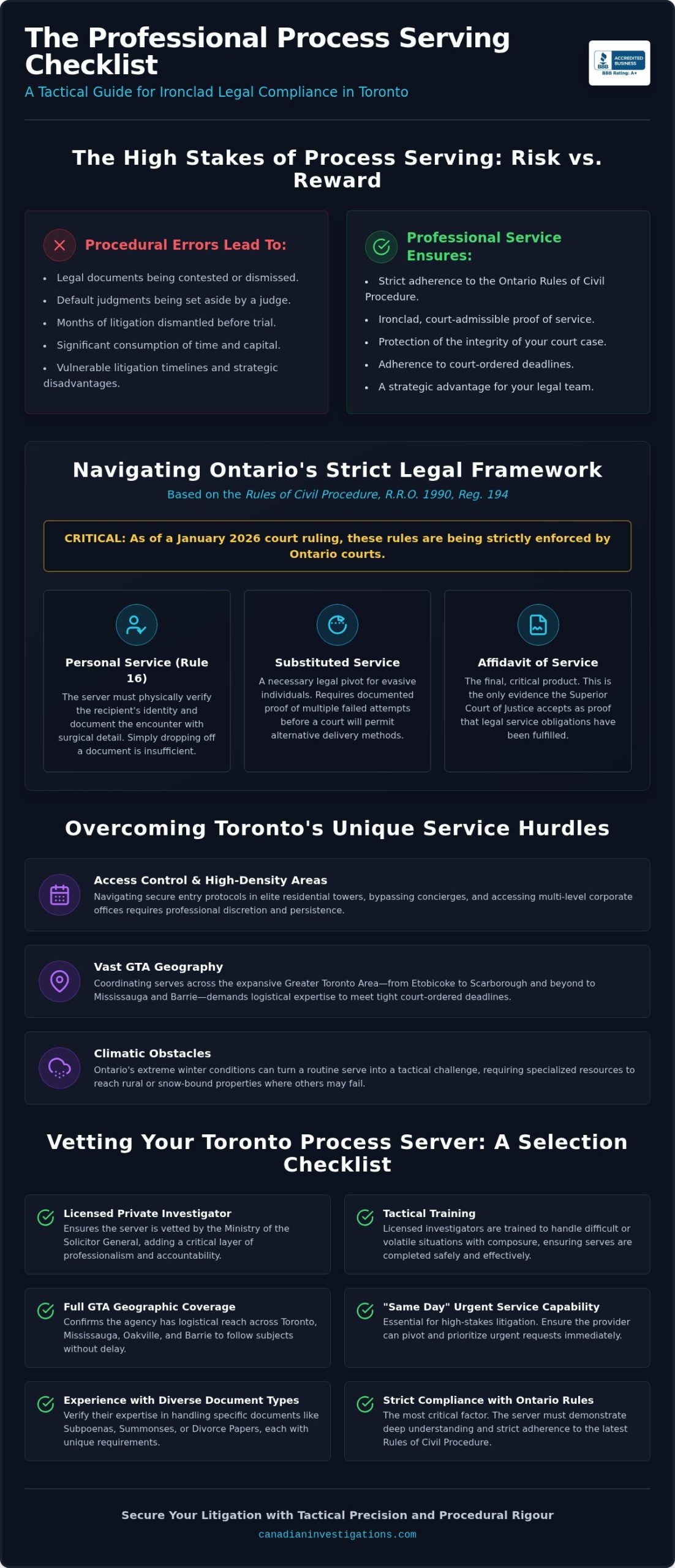 Professional Process Serving Toronto: The Ultimate Legal Support Checklist